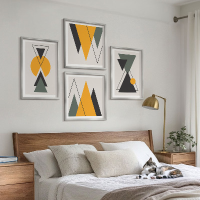 Compoziție de tablouri pentru perete Geometrie a formelor abstracte
