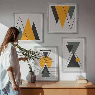 Compoziție de tablouri pentru perete Geometrie a formelor abstracte