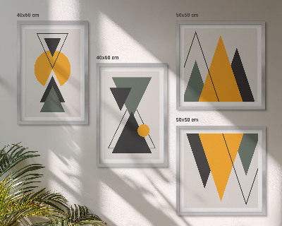 Compoziție de tablouri pentru perete Geometrie a formelor abstracte
