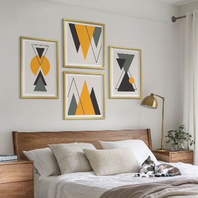 Compoziție de tablouri pentru perete Geometrie a formelor abstracte