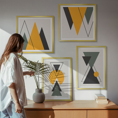 Compoziție de tablouri pentru perete Geometrie a formelor abstracte