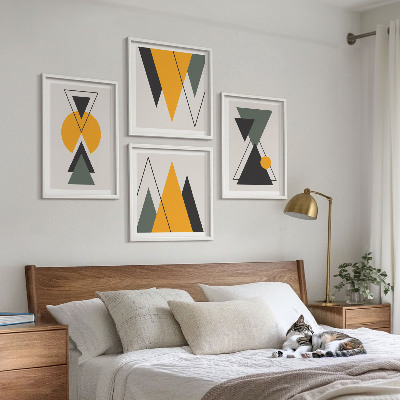 Compoziție de tablouri pentru perete Geometrie a formelor abstracte