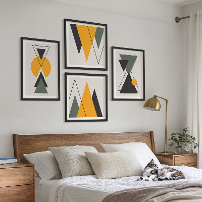 Compoziție de tablouri pentru perete Geometrie a formelor abstracte