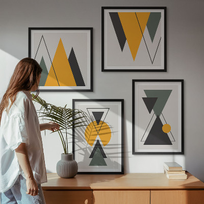Compoziție de tablouri pentru perete Geometrie a formelor abstracte
