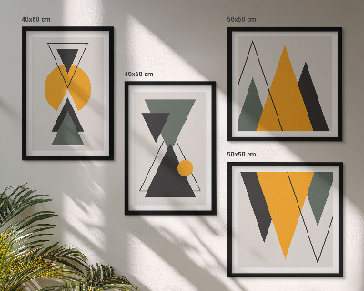 Compoziție de tablouri pentru perete Geometrie a formelor abstracte