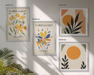 Set tablouri gata de agățat Postere florale Paris Milano