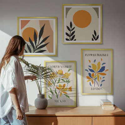 Set tablouri gata de agățat Postere florale Paris Milano