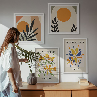 Set tablouri gata de agățat Postere florale Paris Milano