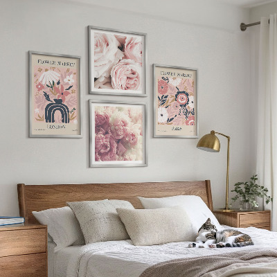 Set tablouri gata de agățat Motive florale trandafiri Paris