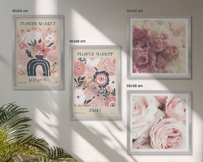 Set tablouri gata de agățat Motive florale trandafiri Paris