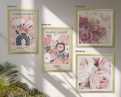 Set tablouri gata de agățat Motive florale trandafiri Paris