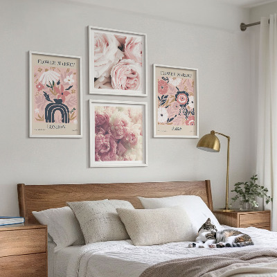 Set tablouri gata de agățat Motive florale trandafiri Paris