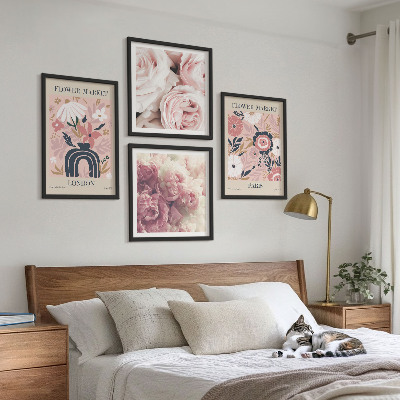 Set tablouri gata de agățat Motive florale trandafiri Paris
