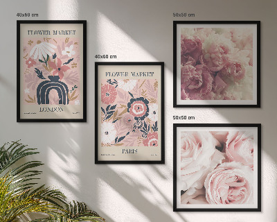 Set tablouri gata de agățat Motive florale trandafiri Paris
