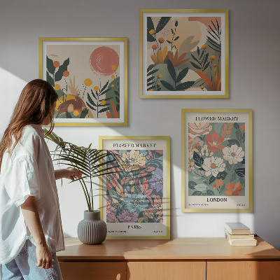 Set tablouri gata de agățat Postere florale Paris Londra
