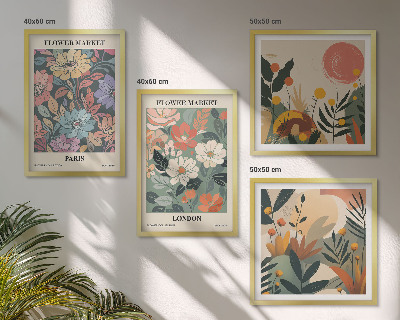 Set tablouri gata de agățat Postere florale Paris Londra