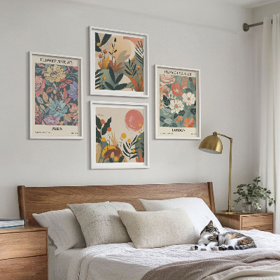 Set tablouri gata de agățat Postere florale Paris Londra