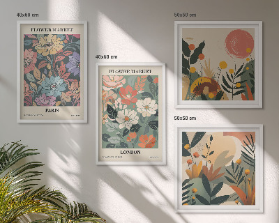Set tablouri gata de agățat Postere florale Paris Londra