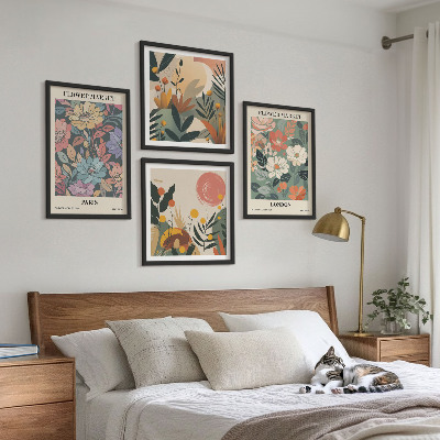 Set tablouri gata de agățat Postere florale Paris Londra
