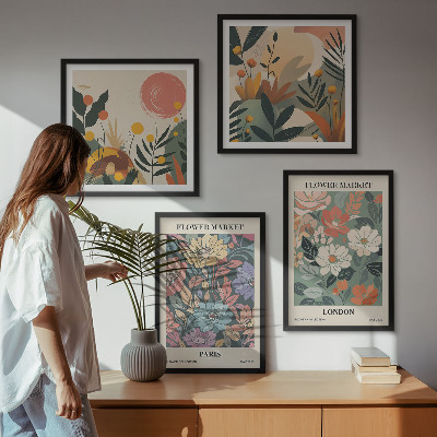 Set tablouri gata de agățat Postere florale Paris Londra
