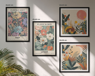 Set tablouri gata de agățat Postere florale Paris Londra