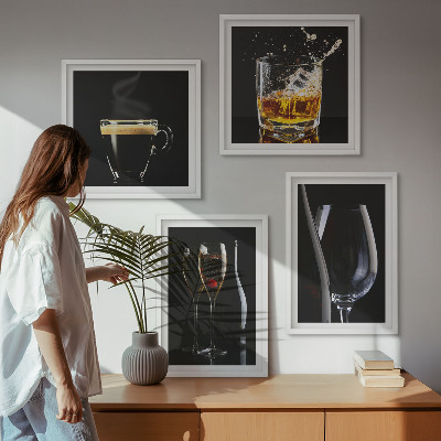 Set tablouri gata de agățat Whisky, vin, șampanie, cafea, alcool