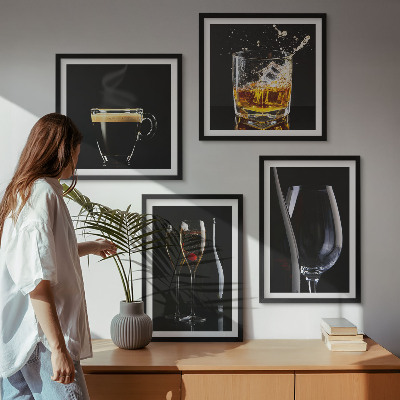 Set tablouri gata de agățat Whisky, vin, șampanie, cafea, alcool