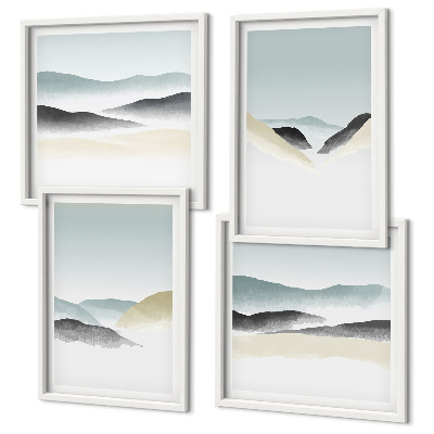 Compoziție de tablouri pentru perete Pasteluri minimaliste de munte