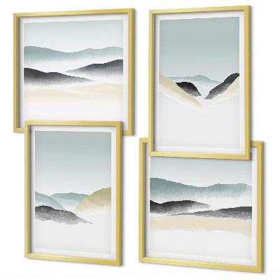 Compoziție de tablouri pentru perete Pasteluri minimaliste de munte