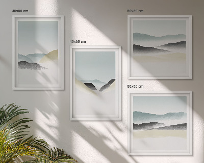 Compoziție de tablouri pentru perete Pasteluri minimaliste de munte