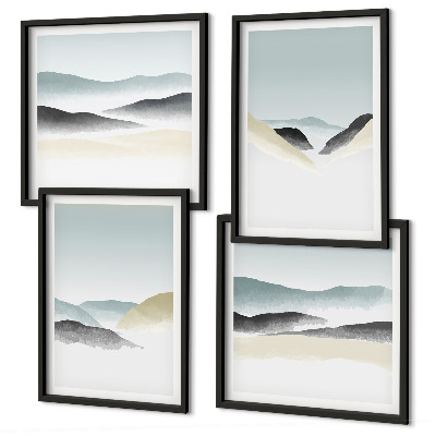Compoziție de tablouri pentru perete Pasteluri minimaliste de munte