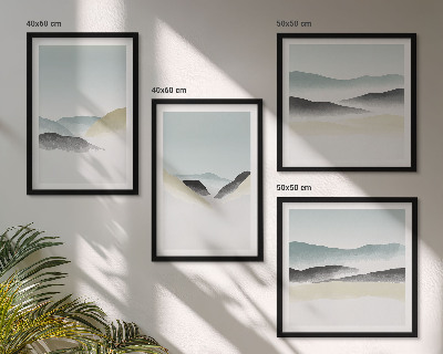 Compoziție de tablouri pentru perete Pasteluri minimaliste de munte