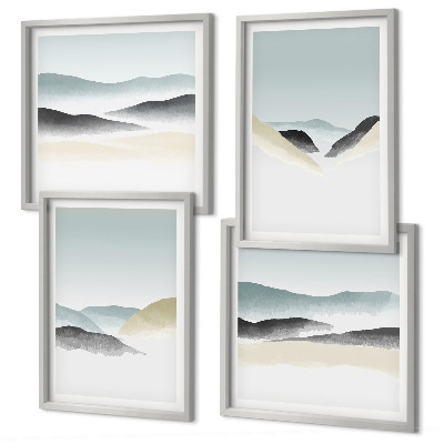 Compoziție de tablouri pentru perete Pasteluri minimaliste de munte