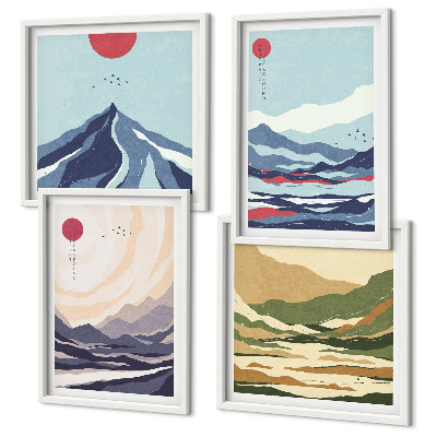 Set tablouri gata de agățat Peisaje montane abstracte