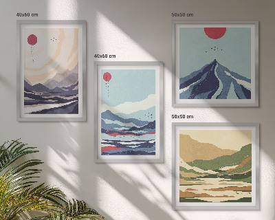 Set tablouri gata de agățat Peisaje montane abstracte