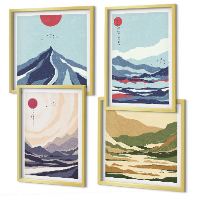 Set tablouri gata de agățat Peisaje montane abstracte