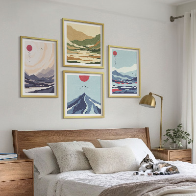 Set tablouri gata de agățat Peisaje montane abstracte