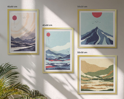 Set tablouri gata de agățat Peisaje montane abstracte