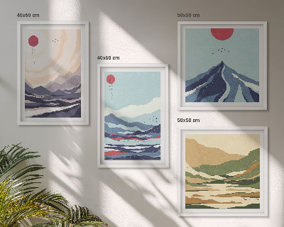Set tablouri gata de agățat Peisaje montane abstracte
