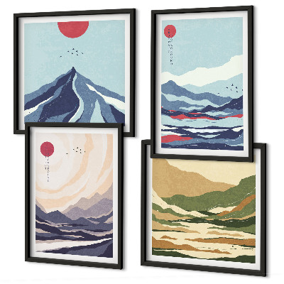 Set tablouri gata de agățat Peisaje montane abstracte