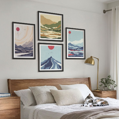 Set tablouri gata de agățat Peisaje montane abstracte