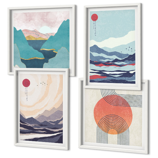 Set tablouri gata de agățat Peisaje montane japoneze