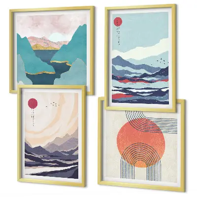 Set tablouri Peisaje montane japoneze gata de agățat