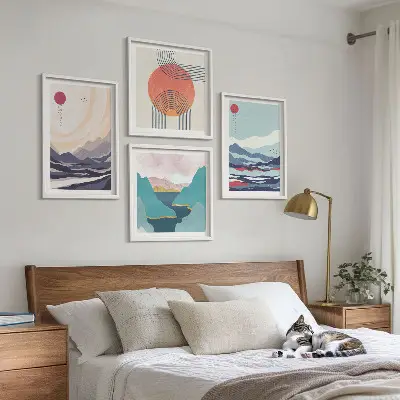 Set tablouri Peisaje montane japoneze gata de agățat