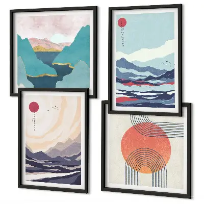 Set tablouri Peisaje montane japoneze gata de agățat