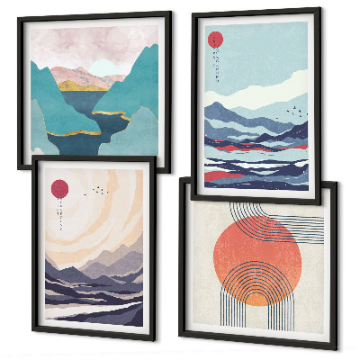 Set tablouri gata de agățat Peisaje montane japoneze