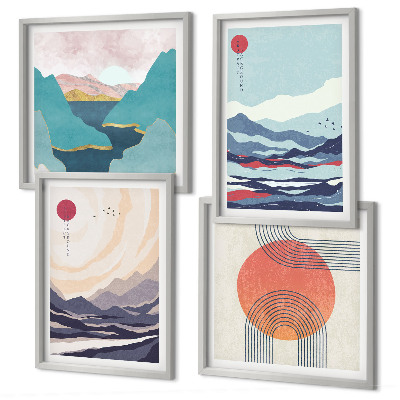 Set tablouri gata de agățat Peisaje montane japoneze