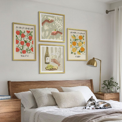 Set tablouri gata de agățat Flori vin Milano Paris