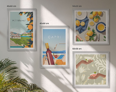 Set tablouri gata de agățat Vacanțe italiene cu lămâie în Capri