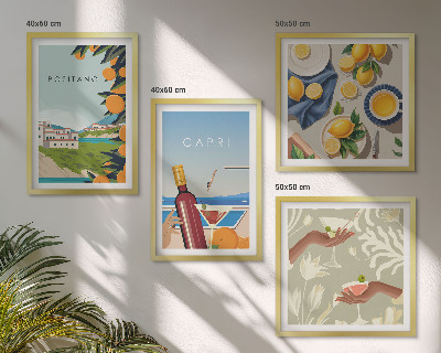 Set tablouri gata de agățat Vacanțe italiene cu lămâie în Capri